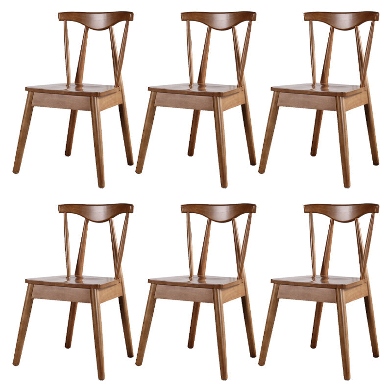 Wood Scandinavian Style Dining Side Chair Armless Home Dining Side Chair Walnut 6 Piece Set Clearhalo ' kitchen&dining_furn' 'Dining Chairs' 'Dining Tables & Seating' 'dining_chair' 'furn' 'furn_dining_chair' 'Furniture' 'furniture_dining_chair' 'Kitchen & Dining Furniture' 'kitchen' 4343580