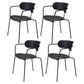 Industrial Metal Balcony Arm Chair Matte Finish Open Back Dining Chair (Set of 4) Black Clearhalo ' kitchen&dining_furn' 'Dining Chairs' 'Dining Tables & Seating' 'dining_chair' 'furn' 'furn_dining_chair' 'Furniture' 'furniture_dining_chair' 'Kitchen & Dining Furniture' 'kitchen' 4343586