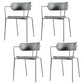 Industrial Metal Balcony Arm Chair Matte Finish Open Back Dining Chair (Set of 4) Grey Clearhalo ' kitchen&dining_furn' 'Dining Chairs' 'Dining Tables & Seating' 'dining_chair' 'furn' 'furn_dining_chair' 'Furniture' 'furniture_dining_chair' 'Kitchen & Dining Furniture' 'kitchen' 4343587
