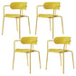 Industrial Metal Balcony Arm Chair Matte Finish Open Back Dining Chair (Set of 4) Yellow Clearhalo ' kitchen&dining_furn' 'Dining Chairs' 'Dining Tables & Seating' 'dining_chair' 'furn' 'furn_dining_chair' 'Furniture' 'furniture_dining_chair' 'Kitchen & Dining Furniture' 'kitchen' 4343591