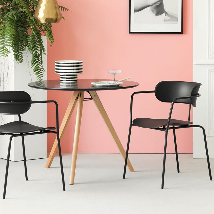 Industrial Metal Balcony Arm Chair Matte Finish Open Back Dining Chair (Set of 4) Clearhalo ' kitchen&dining_furn' 'Dining Chairs' 'Dining Tables & Seating' 'dining_chair' 'furn' 'furn_dining_chair' 'Furniture' 'furniture_dining_chair' 'Kitchen & Dining Furniture' 'kitchen' 4343599