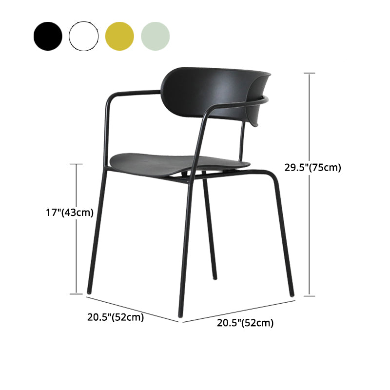 Industrial Metal Balcony Arm Chair Matte Finish Open Back Dining Chair (Set of 4) Clearhalo ' kitchen&dining_furn' 'Dining Chairs' 'Dining Tables & Seating' 'dining_chair' 'furn' 'furn_dining_chair' 'Furniture' 'furniture_dining_chair' 'Kitchen & Dining Furniture' 'kitchen' 4343600