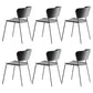 Stackable Dining Armless Chairs Indoor Dining Chairs with Metal Legs Black 6 Piece Set Clearhalo ' kitchen&dining_furn' 'Dining Chairs' 'Dining Tables & Seating' 'dining_chair' 'furn' 'furn_dining_chair' 'Furniture' 'furniture_dining_chair' 'Kitchen & Dining Furniture' 'kitchen' 4343606