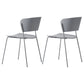 Stackable Dining Armless Chairs Indoor Dining Chairs with Metal Legs Grey 2 Piece Set Clearhalo ' kitchen&dining_furn' 'Dining Chairs' 'Dining Tables & Seating' 'dining_chair' 'furn' 'furn_dining_chair' 'Furniture' 'furniture_dining_chair' 'Kitchen & Dining Furniture' 'kitchen' 4343607