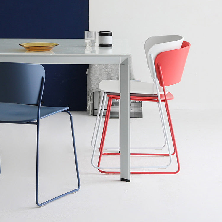 Stackable Dining Armless Chairs Indoor Dining Chairs with Metal Legs Clearhalo ' kitchen&dining_furn' 'Dining Chairs' 'Dining Tables & Seating' 'dining_chair' 'furn' 'furn_dining_chair' 'Furniture' 'furniture_dining_chair' 'Kitchen & Dining Furniture' 'kitchen' 4343622