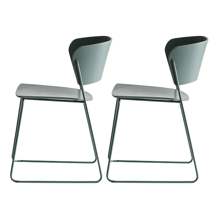 Stackable Dining Armless Chairs Indoor Dining Chairs with Metal Legs Green 2 Piece Set Clearhalo ' kitchen&dining_furn' 'Dining Chairs' 'Dining Tables & Seating' 'dining_chair' 'furn' 'furn_dining_chair' 'Furniture' 'furniture_dining_chair' 'Kitchen & Dining Furniture' 'kitchen' 4343625