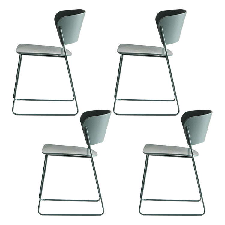 Stackable Dining Armless Chairs Indoor Dining Chairs with Metal Legs Green 4 Piece Set Clearhalo ' kitchen&dining_furn' 'Dining Chairs' 'Dining Tables & Seating' 'dining_chair' 'furn' 'furn_dining_chair' 'Furniture' 'furniture_dining_chair' 'Kitchen & Dining Furniture' 'kitchen' 4343626