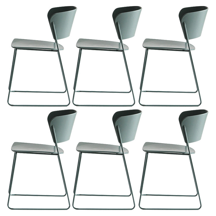 Stackable Dining Armless Chairs Indoor Dining Chairs with Metal Legs Green 6 Piece Set Clearhalo ' kitchen&dining_furn' 'Dining Chairs' 'Dining Tables & Seating' 'dining_chair' 'furn' 'furn_dining_chair' 'Furniture' 'furniture_dining_chair' 'Kitchen & Dining Furniture' 'kitchen' 4343627