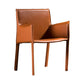 Designer Style Leather Home Arm Chair Matte Finish Solid Back Single Dining Chair Red Brown Clearhalo ' kitchen&dining_furn' 'Dining Chairs' 'Dining Tables & Seating' 'dining_chair' 'furn' 'furn_dining_chair' 'Furniture' 'furniture_dining_chair' 'Kitchen & Dining Furniture' 'kitchen' 4343630