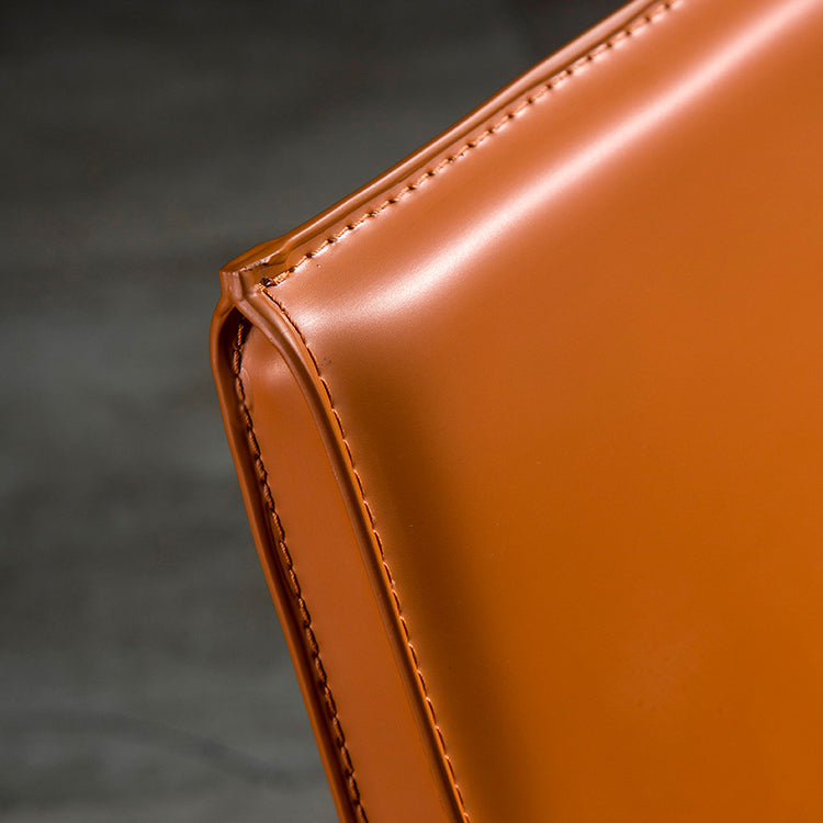 Designer Style Leather Home Arm Chair Matte Finish Solid Back Single Dining Chair Clearhalo ' kitchen&dining_furn' 'Dining Chairs' 'Dining Tables & Seating' 'dining_chair' 'furn' 'furn_dining_chair' 'Furniture' 'furniture_dining_chair' 'Kitchen & Dining Furniture' 'kitchen' 4343634