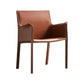Designer Style Leather Home Arm Chair Matte Finish Solid Back Single Dining Chair Brown Clearhalo ' kitchen&dining_furn' 'Dining Chairs' 'Dining Tables & Seating' 'dining_chair' 'furn' 'furn_dining_chair' 'Furniture' 'furniture_dining_chair' 'Kitchen & Dining Furniture' 'kitchen' 4343636