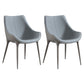 Minimalist Style Leather Dining Arm Chairs Solid Back Upholstered Chairs (Set of 2) Grey Clearhalo ' kitchen&dining_furn' 'Dining Chairs' 'Dining Tables & Seating' 'dining_chair' 'furn' 'furn_dining_chair' 'Furniture' 'furniture_dining_chair' 'Kitchen & Dining Furniture' 'kitchen' 4343643