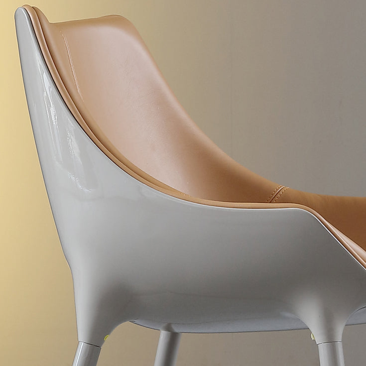 Minimalist Style Leather Dining Arm Chairs Solid Back Upholstered Chairs (Set of 2) Clearhalo ' kitchen&dining_furn' 'Dining Chairs' 'Dining Tables & Seating' 'dining_chair' 'furn' 'furn_dining_chair' 'Furniture' 'furniture_dining_chair' 'Kitchen & Dining Furniture' 'kitchen' 4343652