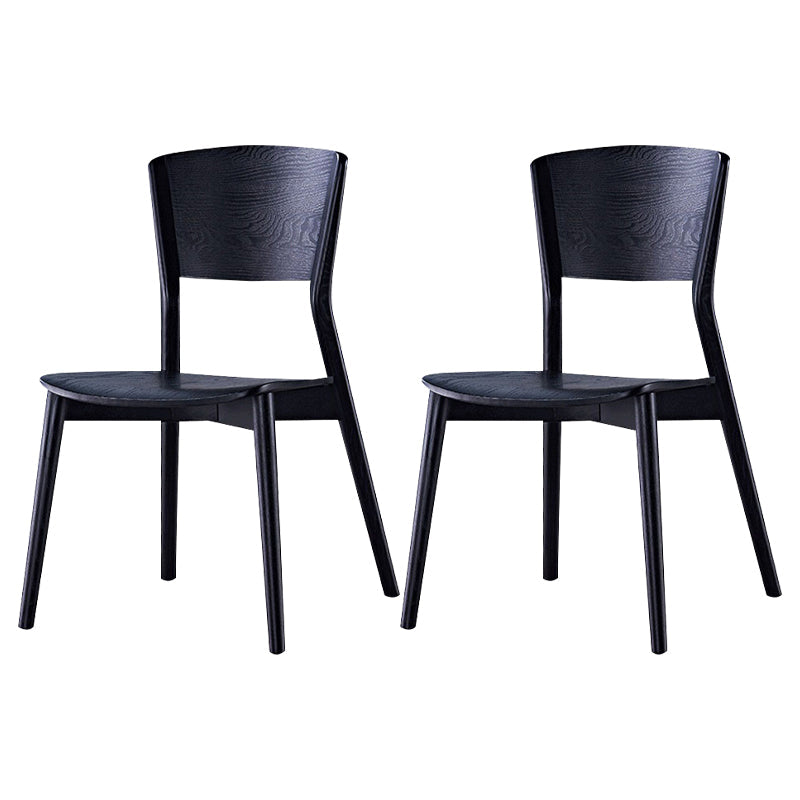 Industrial Oak Wood Side Chair Matte Finish Open Back Dining Chair (Set of 2) Black Clearhalo ' kitchen&dining_furn' 'Dining Chairs' 'Dining Tables & Seating' 'dining_chair' 'furn' 'furn_dining_chair' 'Furniture' 'furniture_dining_chair' 'Kitchen & Dining Furniture' 'kitchen' 4343657