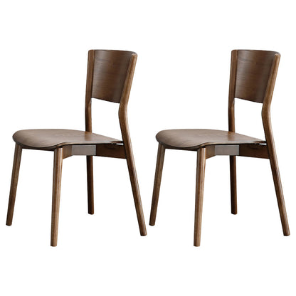 Industrial Oak Wood Side Chair Matte Finish Open Back Dining Chair (Set of 2) Dark Wood Clearhalo ' kitchen&dining_furn' 'Dining Chairs' 'Dining Tables & Seating' 'dining_chair' 'furn' 'furn_dining_chair' 'Furniture' 'furniture_dining_chair' 'Kitchen & Dining Furniture' 'kitchen' 4343658