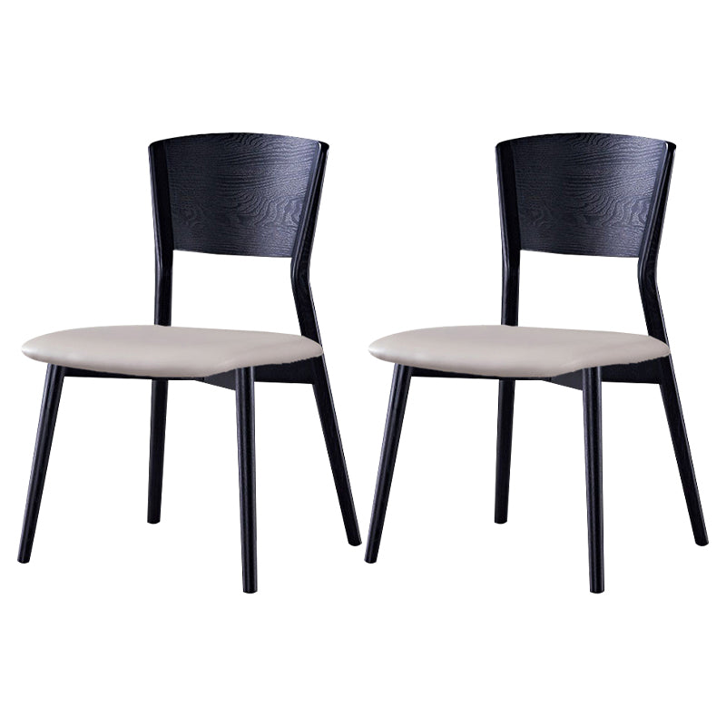 Industrial Oak Wood Side Chair Matte Finish Open Back Dining Chair (Set of 2) Black-Gray Clearhalo ' kitchen&dining_furn' 'Dining Chairs' 'Dining Tables & Seating' 'dining_chair' 'furn' 'furn_dining_chair' 'Furniture' 'furniture_dining_chair' 'Kitchen & Dining Furniture' 'kitchen' 4343660