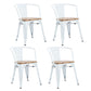 Industrial Style Dining Chair Metal Dining Arm Side Chairs for Kitchen (Set of 4) White Clearhalo ' kitchen&dining_furn' 'Dining Chairs' 'Dining Tables & Seating' 'dining_chair' 'furn' 'furn_dining_chair' 'Furniture' 'furniture_dining_chair' 'Kitchen & Dining Furniture' 'kitchen' 4343673