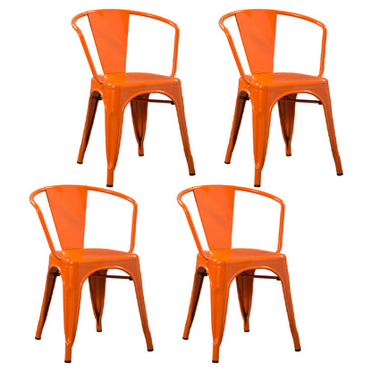 Industrial Style Dining Chair Metal Dining Arm Side Chairs for Kitchen (Set of 4) Orange Clearhalo ' kitchen&dining_furn' 'Dining Chairs' 'Dining Tables & Seating' 'dining_chair' 'furn' 'furn_dining_chair' 'Furniture' 'furniture_dining_chair' 'Kitchen & Dining Furniture' 'kitchen' 4343678