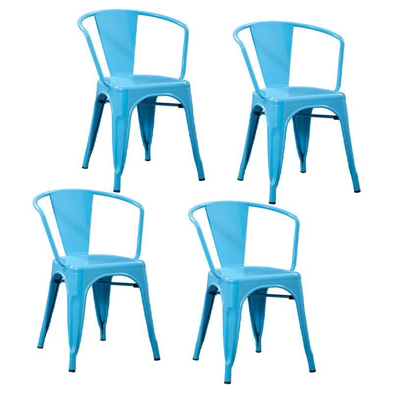 Industrial Style Dining Chair Metal Dining Arm Side Chairs for Kitchen (Set of 4) Blue Clearhalo ' kitchen&dining_furn' 'Dining Chairs' 'Dining Tables & Seating' 'dining_chair' 'furn' 'furn_dining_chair' 'Furniture' 'furniture_dining_chair' 'Kitchen & Dining Furniture' 'kitchen' 4343680
