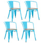 Industrial Style Dining Chair Metal Dining Arm Side Chairs for Kitchen (Set of 4) Sky Blue Clearhalo ' kitchen&dining_furn' 'Dining Chairs' 'Dining Tables & Seating' 'dining_chair' 'furn' 'furn_dining_chair' 'Furniture' 'furniture_dining_chair' 'Kitchen & Dining Furniture' 'kitchen' 4343682