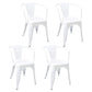 Industrial Style Dining Chair Metal Dining Arm Side Chairs for Kitchen (Set of 4) Gloss White Clearhalo ' kitchen&dining_furn' 'Dining Chairs' 'Dining Tables & Seating' 'dining_chair' 'furn' 'furn_dining_chair' 'Furniture' 'furniture_dining_chair' 'Kitchen & Dining Furniture' 'kitchen' 4343686