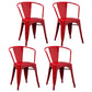 Industrial Style Dining Chair Metal Dining Arm Side Chairs for Kitchen (Set of 4) Dark Red Clearhalo ' kitchen&dining_furn' 'Dining Chairs' 'Dining Tables & Seating' 'dining_chair' 'furn' 'furn_dining_chair' 'Furniture' 'furniture_dining_chair' 'Kitchen & Dining Furniture' 'kitchen' 4343688