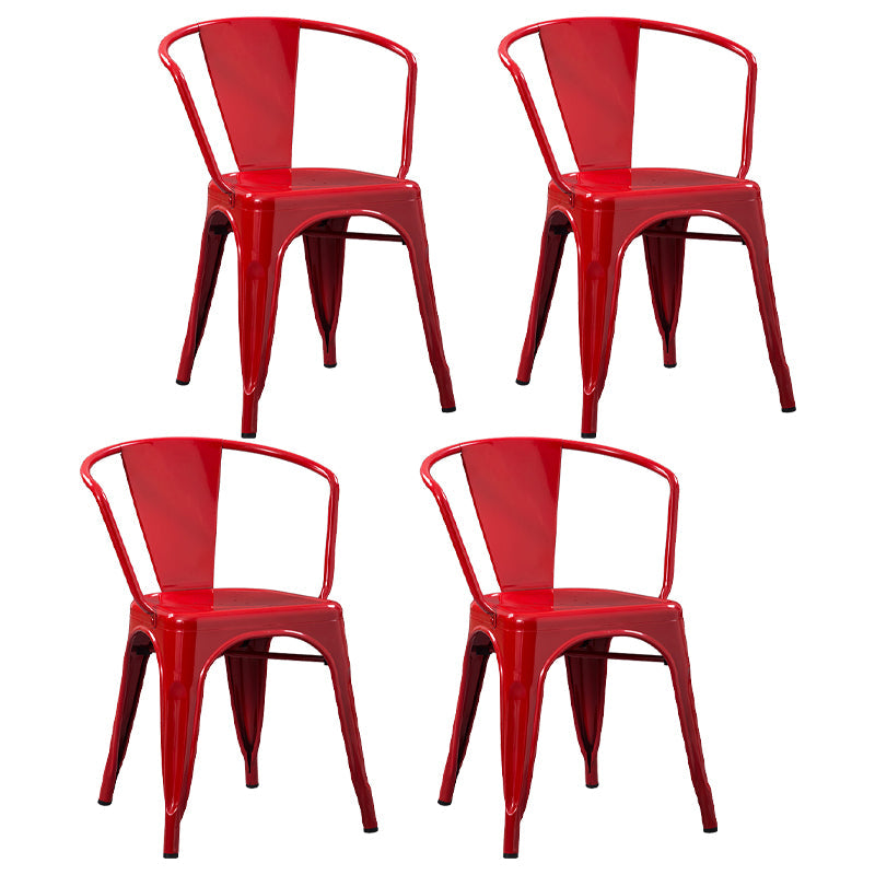 Industrial Style Dining Chair Metal Dining Arm Side Chairs for Kitchen (Set of 4) Dark Red Clearhalo ' kitchen&dining_furn' 'Dining Chairs' 'Dining Tables & Seating' 'dining_chair' 'furn' 'furn_dining_chair' 'Furniture' 'furniture_dining_chair' 'Kitchen & Dining Furniture' 'kitchen' 4343688