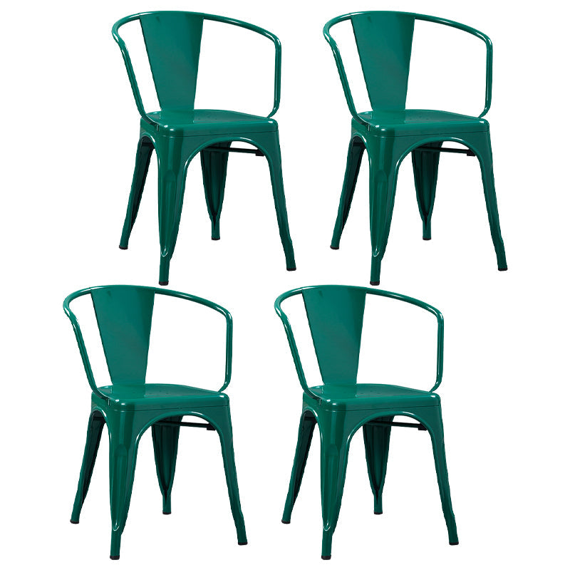 Industrial Style Dining Chair Metal Dining Arm Side Chairs for Kitchen (Set of 4) Dark Green Clearhalo ' kitchen&dining_furn' 'Dining Chairs' 'Dining Tables & Seating' 'dining_chair' 'furn' 'furn_dining_chair' 'Furniture' 'furniture_dining_chair' 'Kitchen & Dining Furniture' 'kitchen' 4343690
