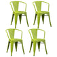 Industrial Style Dining Chair Metal Dining Arm Side Chairs for Kitchen (Set of 4) Fruit Green Clearhalo ' kitchen&dining_furn' 'Dining Chairs' 'Dining Tables & Seating' 'dining_chair' 'furn' 'furn_dining_chair' 'Furniture' 'furniture_dining_chair' 'Kitchen & Dining Furniture' 'kitchen' 4343691