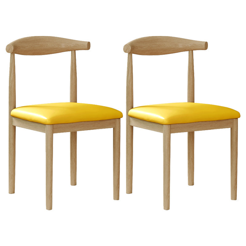 Modern Indoor-Outdoor Dining Chair Metal Armless Open Back Dining Side Chair Yellow 2 Piece Set Clearhalo ' kitchen&dining_furn' 'Dining Chairs' 'Dining Tables & Seating' 'dining_chair' 'furn' 'furn_dining_chair' 'Furniture' 'furniture_dining_chair' 'Kitchen & Dining Furniture' 'kitchen' 4343706