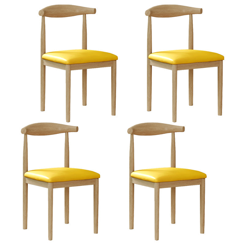 Modern Indoor-Outdoor Dining Chair Metal Armless Open Back Dining Side Chair Yellow 4 Piece Set Clearhalo ' kitchen&dining_furn' 'Dining Chairs' 'Dining Tables & Seating' 'dining_chair' 'furn' 'furn_dining_chair' 'Furniture' 'furniture_dining_chair' 'Kitchen & Dining Furniture' 'kitchen' 4343708