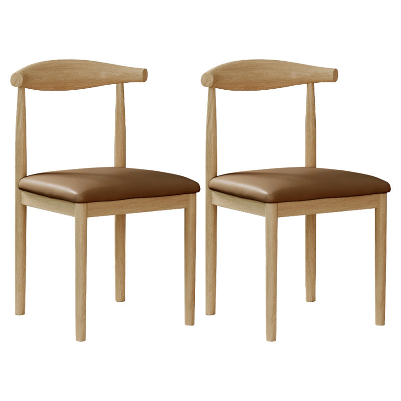 Modern Indoor-Outdoor Dining Chair Metal Armless Open Back Dining Side Chair Brown 2 Piece Set Clearhalo ' kitchen&dining_furn' 'Dining Chairs' 'Dining Tables & Seating' 'dining_chair' 'furn' 'furn_dining_chair' 'Furniture' 'furniture_dining_chair' 'Kitchen & Dining Furniture' 'kitchen' 4343712