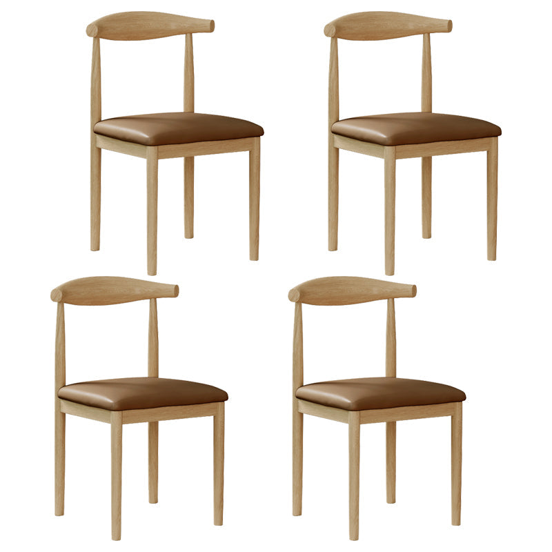 Modern Indoor-Outdoor Dining Chair Metal Armless Open Back Dining Side Chair Brown 4 Piece Set Clearhalo ' kitchen&dining_furn' 'Dining Chairs' 'Dining Tables & Seating' 'dining_chair' 'furn' 'furn_dining_chair' 'Furniture' 'furniture_dining_chair' 'Kitchen & Dining Furniture' 'kitchen' 4343713