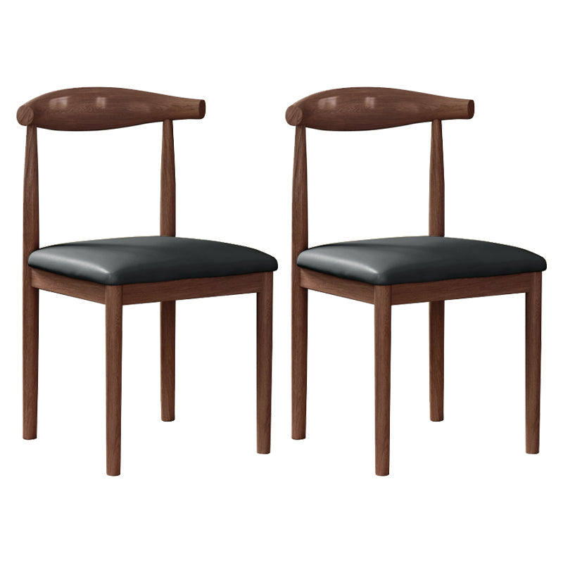 Modern Indoor-Outdoor Dining Chair Metal Armless Open Back Dining Side Chair Black-Brown 2 Piece Set Clearhalo ' kitchen&dining_furn' 'Dining Chairs' 'Dining Tables & Seating' 'dining_chair' 'furn' 'furn_dining_chair' 'Furniture' 'furniture_dining_chair' 'Kitchen & Dining Furniture' 'kitchen' 4343730