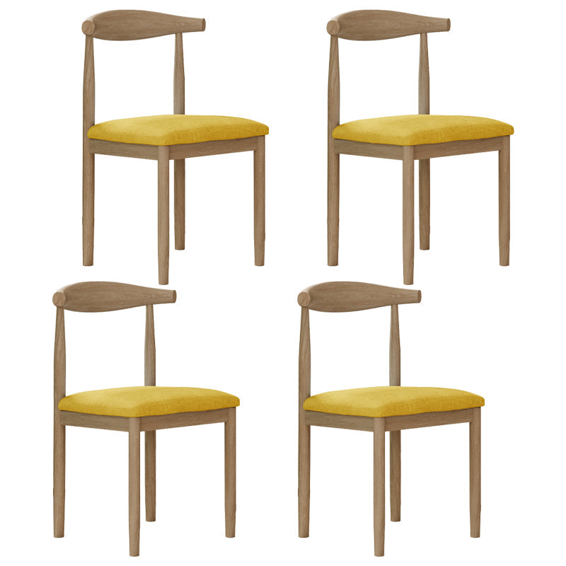 Modern Indoor-Outdoor Dining Chair Metal Armless Open Back Dining Side Chair Fluorescent Yellow 4 Piece Set Clearhalo ' kitchen&dining_furn' 'Dining Chairs' 'Dining Tables & Seating' 'dining_chair' 'furn' 'furn_dining_chair' 'Furniture' 'furniture_dining_chair' 'Kitchen & Dining Furniture' 'kitchen' 4343737