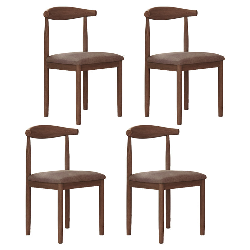 Modern Indoor-Outdoor Dining Chair Metal Armless Open Back Dining Side Chair Dark Coffee 4 Piece Set Clearhalo ' kitchen&dining_furn' 'Dining Chairs' 'Dining Tables & Seating' 'dining_chair' 'furn' 'furn_dining_chair' 'Furniture' 'furniture_dining_chair' 'Kitchen & Dining Furniture' 'kitchen' 4343743