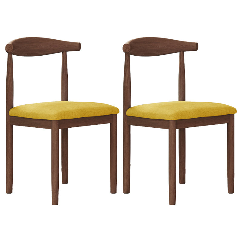 Modern Indoor-Outdoor Dining Chair Metal Armless Open Back Dining Side Chair Yellow-Brown 2 Piece Set Clearhalo ' kitchen&dining_furn' 'Dining Chairs' 'Dining Tables & Seating' 'dining_chair' 'furn' 'furn_dining_chair' 'Furniture' 'furniture_dining_chair' 'Kitchen & Dining Furniture' 'kitchen' 4343748
