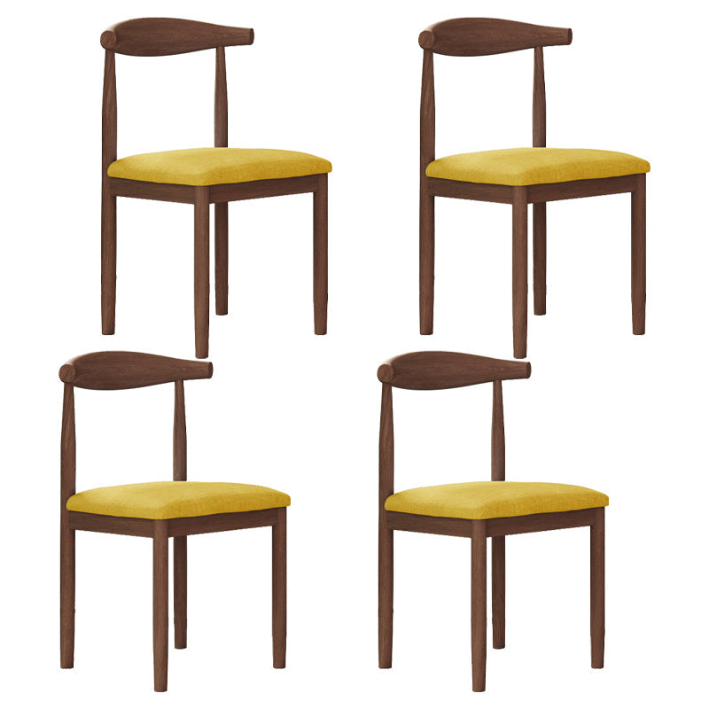 Modern Indoor-Outdoor Dining Chair Metal Armless Open Back Dining Side Chair Yellow-Brown 4 Piece Set Clearhalo ' kitchen&dining_furn' 'Dining Chairs' 'Dining Tables & Seating' 'dining_chair' 'furn' 'furn_dining_chair' 'Furniture' 'furniture_dining_chair' 'Kitchen & Dining Furniture' 'kitchen' 4343749