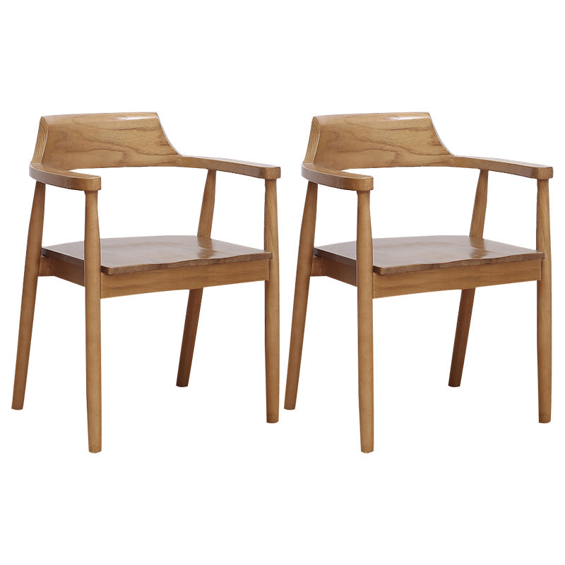 Contemporary Ash Open Back Arm Chair Walnut Upholstered Dining Chair (Set of 2) Light Brown Clearhalo ' kitchen&dining_furn' 'Dining Chairs' 'Dining Tables & Seating' 'dining_chair' 'furn' 'furn_dining_chair' 'Furniture' 'furniture_dining_chair' 'Kitchen & Dining Furniture' 'kitchen' 4343756