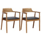 Contemporary Ash Open Back Arm Chair Walnut Upholstered Dining Chair (Set of 2) Black-Yellow Clearhalo ' kitchen&dining_furn' 'Dining Chairs' 'Dining Tables & Seating' 'dining_chair' 'furn' 'furn_dining_chair' 'Furniture' 'furniture_dining_chair' 'Kitchen & Dining Furniture' 'kitchen' 4343765