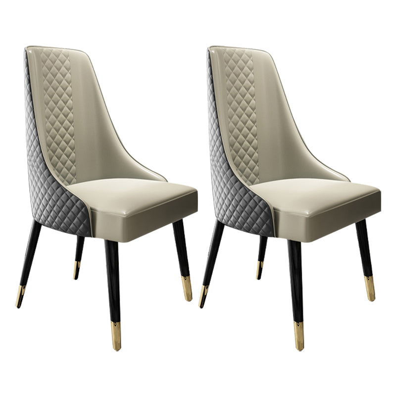 Scandinavian Style Metal Chair Dining Room Solid Back Side Chairs (Set of 2) Light Gray Clearhalo ' kitchen&dining_furn' 'Dining Chairs' 'Dining Tables & Seating' 'dining_chair' 'furn' 'furn_dining_chair' 'Furniture' 'furniture_dining_chair' 'Kitchen & Dining Furniture' 'kitchen' 4343776