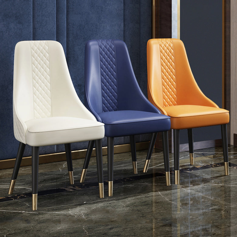 Scandinavian Style Metal Chair Dining Room Solid Back Side Chairs (Set of 2) Clearhalo ' kitchen&dining_furn' 'Dining Chairs' 'Dining Tables & Seating' 'dining_chair' 'furn' 'furn_dining_chair' 'Furniture' 'furniture_dining_chair' 'Kitchen & Dining Furniture' 'kitchen' 4343777