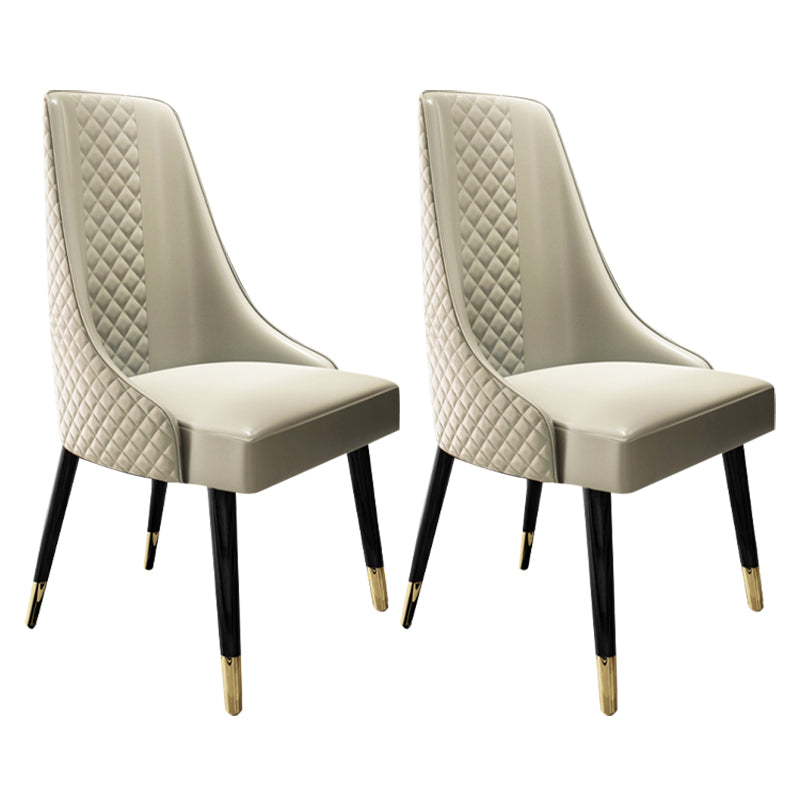 Scandinavian Style Metal Chair Dining Room Solid Back Side Chairs (Set of 2) Beige Clearhalo ' kitchen&dining_furn' 'Dining Chairs' 'Dining Tables & Seating' 'dining_chair' 'furn' 'furn_dining_chair' 'Furniture' 'furniture_dining_chair' 'Kitchen & Dining Furniture' 'kitchen' 4343779