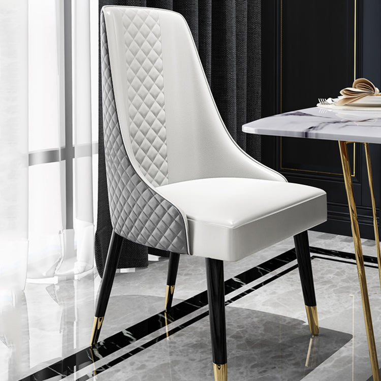 Scandinavian Style Metal Chair Dining Room Solid Back Side Chairs (Set of 2) Clearhalo ' kitchen&dining_furn' 'Dining Chairs' 'Dining Tables & Seating' 'dining_chair' 'furn' 'furn_dining_chair' 'Furniture' 'furniture_dining_chair' 'Kitchen & Dining Furniture' 'kitchen' 4343780