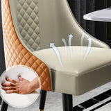 Scandinavian Style Metal Chair Dining Room Solid Back Side Chairs (Set of 2) Clearhalo ' kitchen&dining_furn' 'Dining Chairs' 'Dining Tables & Seating' 'dining_chair' 'furn' 'furn_dining_chair' 'Furniture' 'furniture_dining_chair' 'Kitchen & Dining Furniture' 'kitchen' 4343785