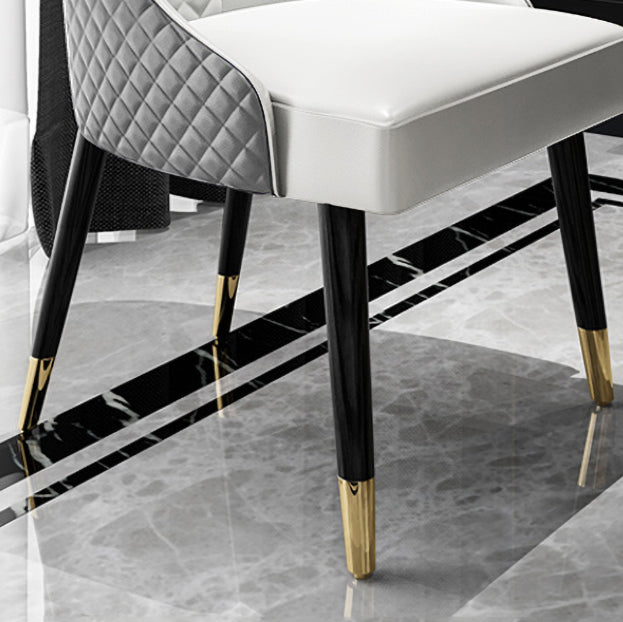 Scandinavian Style Metal Chair Dining Room Solid Back Side Chairs (Set of 2) Clearhalo ' kitchen&dining_furn' 'Dining Chairs' 'Dining Tables & Seating' 'dining_chair' 'furn' 'furn_dining_chair' 'Furniture' 'furniture_dining_chair' 'Kitchen & Dining Furniture' 'kitchen' 4343791