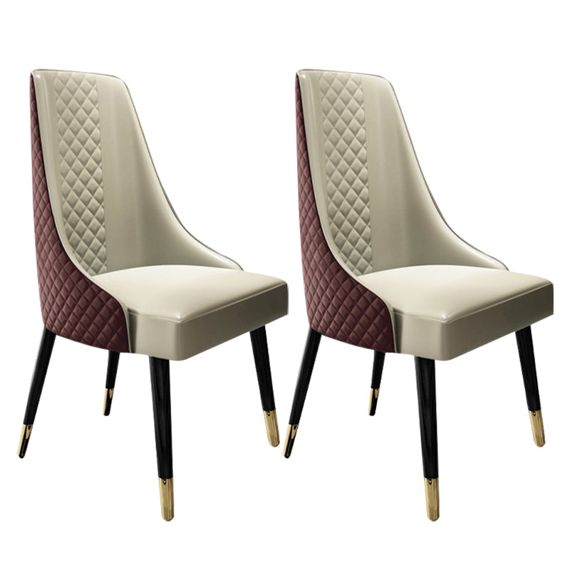 Scandinavian Style Metal Chair Dining Room Solid Back Side Chairs (Set of 2) Coffee-Yellow Clearhalo ' kitchen&dining_furn' 'Dining Chairs' 'Dining Tables & Seating' 'dining_chair' 'furn' 'furn_dining_chair' 'Furniture' 'furniture_dining_chair' 'Kitchen & Dining Furniture' 'kitchen' 4343802