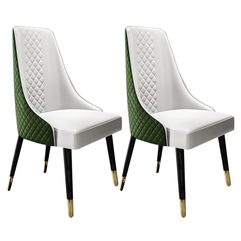Scandinavian Style Metal Chair Dining Room Solid Back Side Chairs (Set of 2) Blackish Green Clearhalo ' kitchen&dining_furn' 'Dining Chairs' 'Dining Tables & Seating' 'dining_chair' 'furn' 'furn_dining_chair' 'Furniture' 'furniture_dining_chair' 'Kitchen & Dining Furniture' 'kitchen' 4343804