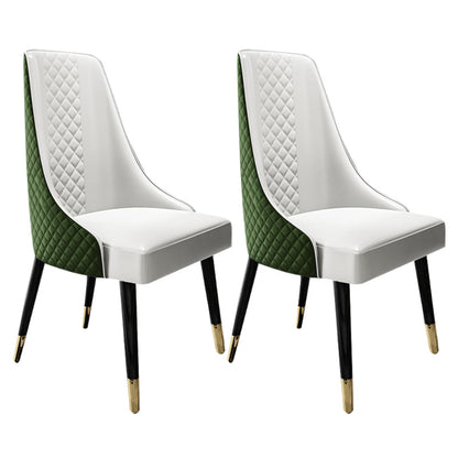 Scandinavian Style Metal Chair Dining Room Solid Back Side Chairs (Set of 2) Blackish Green Clearhalo ' kitchen&dining_furn' 'Dining Chairs' 'Dining Tables & Seating' 'dining_chair' 'furn' 'furn_dining_chair' 'Furniture' 'furniture_dining_chair' 'Kitchen & Dining Furniture' 'kitchen' 4343804