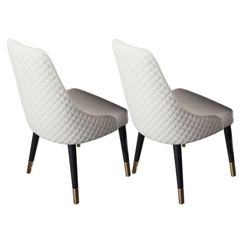 Scandinavian Style Metal Chair Dining Room Solid Back Side Chairs (Set of 2) Off-White Clearhalo ' kitchen&dining_furn' 'Dining Chairs' 'Dining Tables & Seating' 'dining_chair' 'furn' 'furn_dining_chair' 'Furniture' 'furniture_dining_chair' 'Kitchen & Dining Furniture' 'kitchen' 4343805